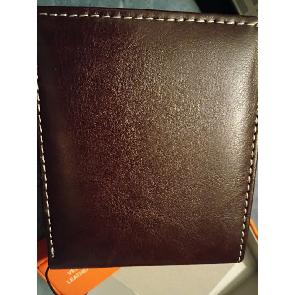 Ridge Mountain Cowboy Longhorn Bi-fold Black & Brown Studded Wallet NWOT In Box - Picture 4 of 11